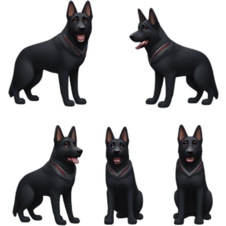 Black German Shepherd playing American football emoji