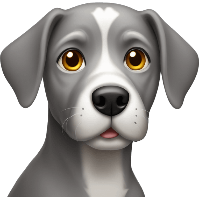 Grey dog front profile emoji