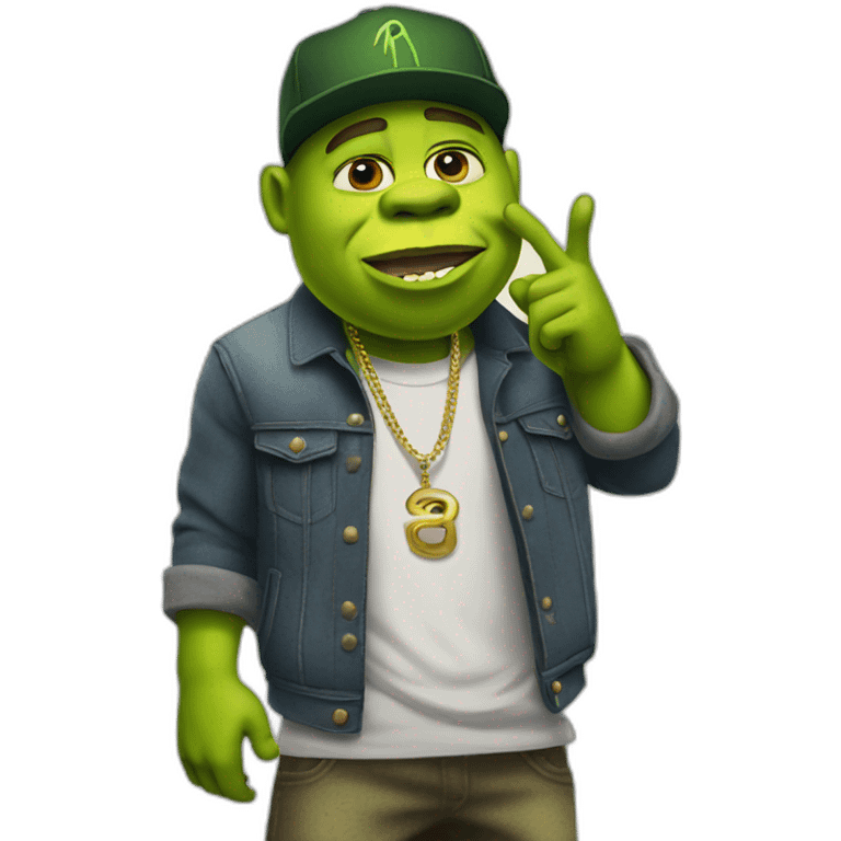 Shrek as a rapper emoji