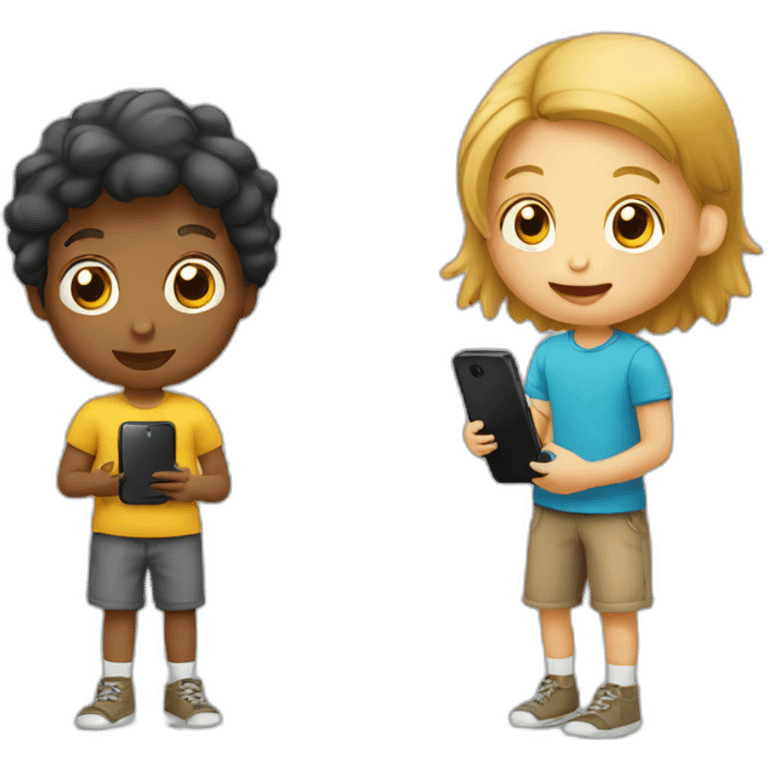 kid and smartphone emoji