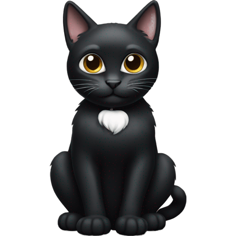 black cat with white paws  emoji