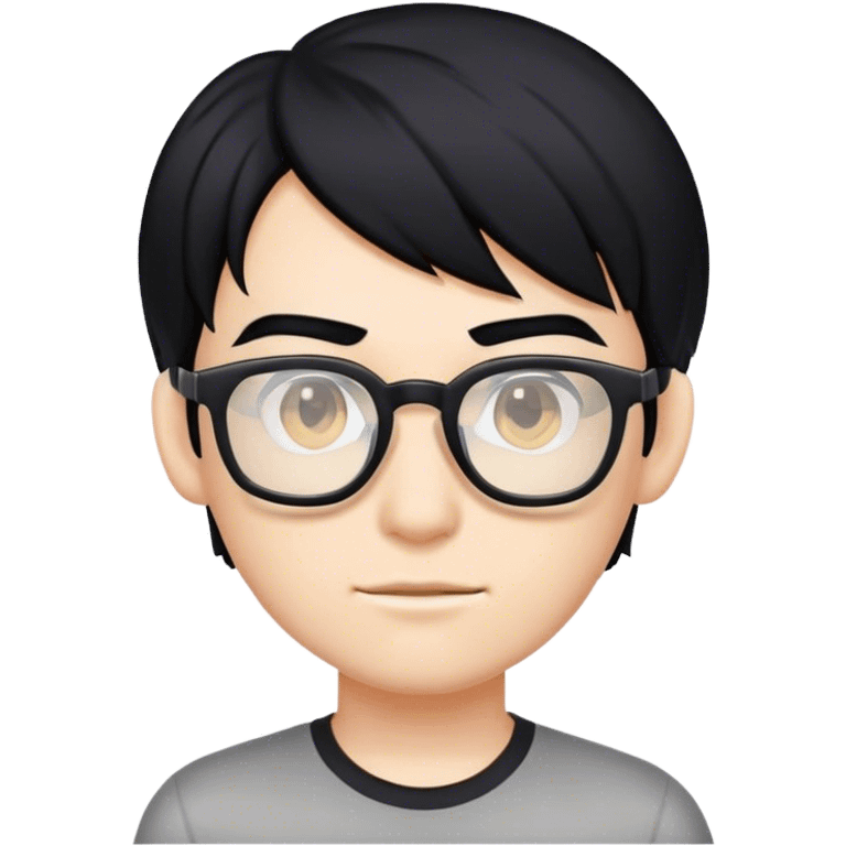 gamer, black hair girl with glasses emoji