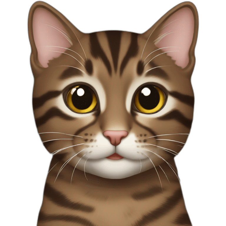 dark brown tabby cat kitten emoji