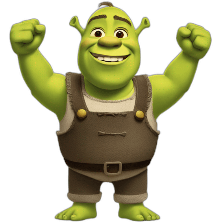 Shrek cheering with arms up emoji