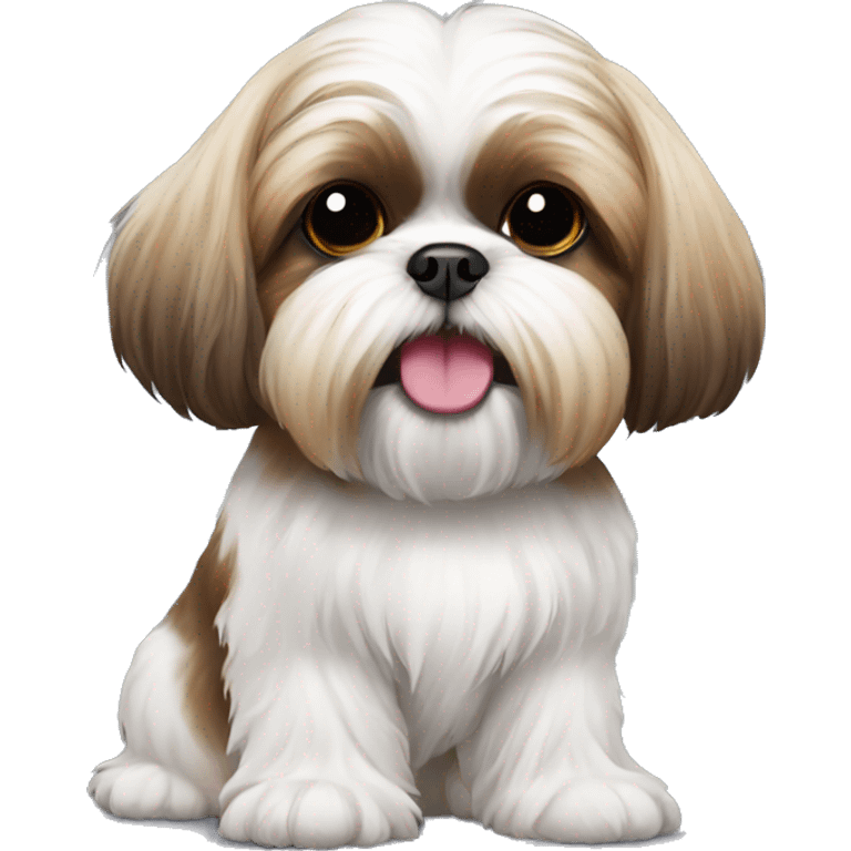 Shih tzu with colorful ball emoji