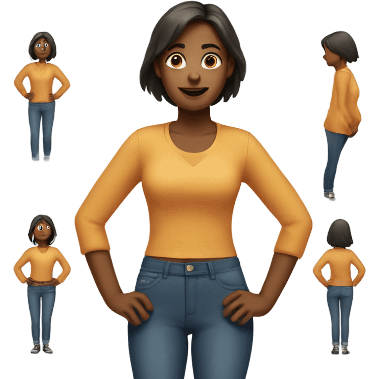 a girl standing with her hands on her hips emoji