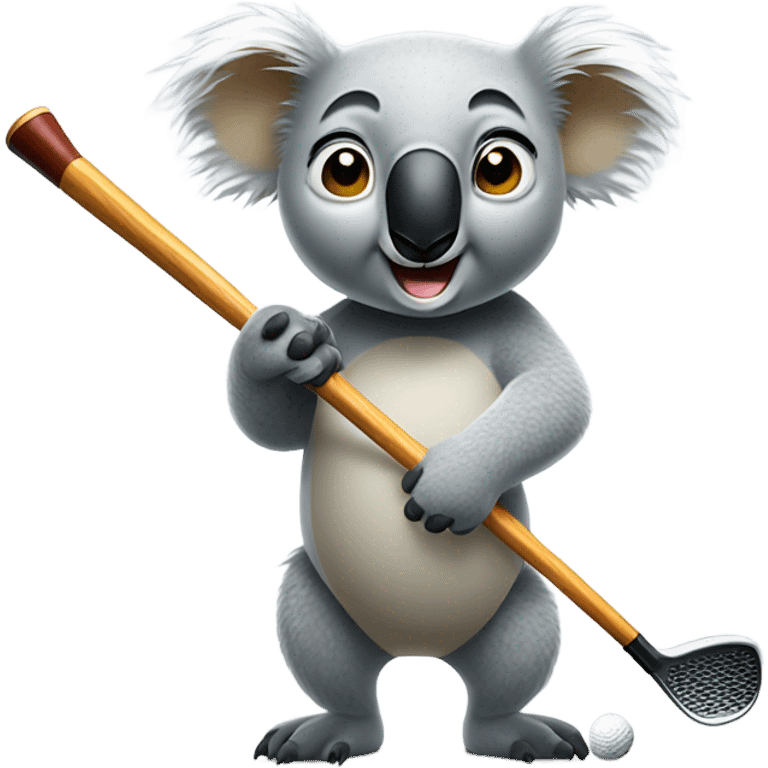 Koala with golf club emoji