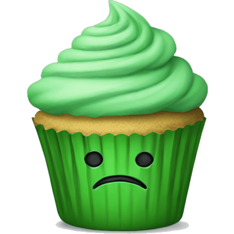 Sad green cupcake emoji