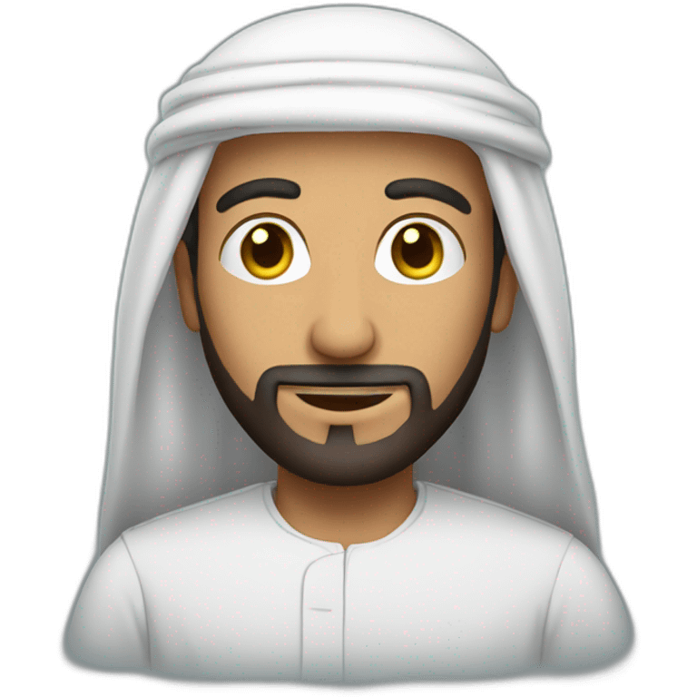 Arab man clicks button emoji