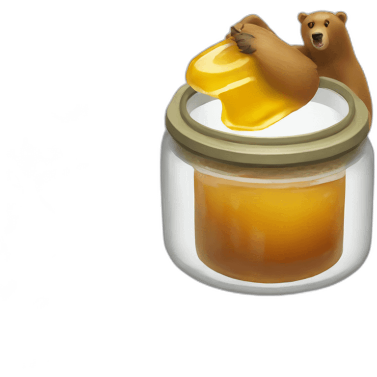 Grizzly bear fingers in honey jar emoji