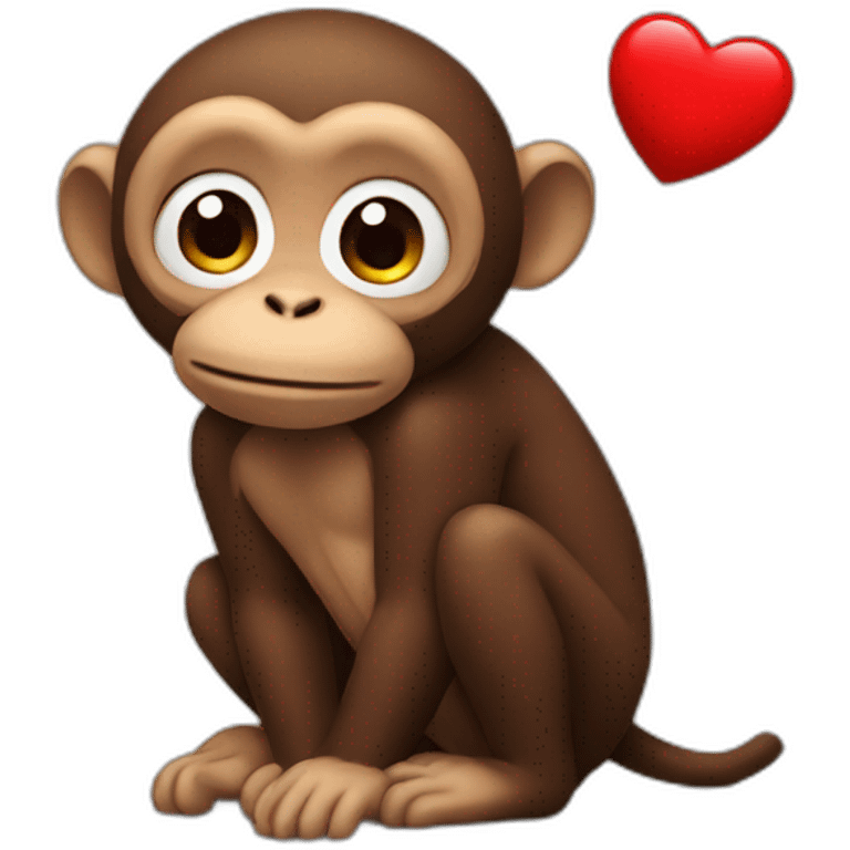 Monkey pooping a heart emoji