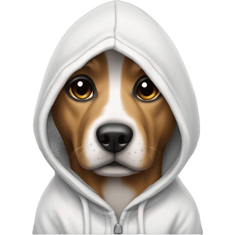 Dog wearing hoodie emoji