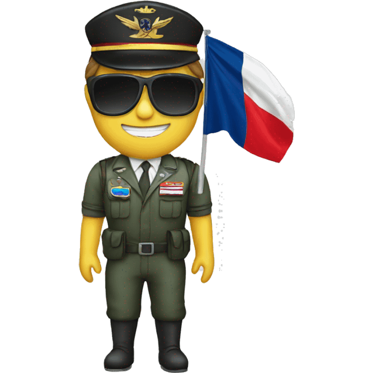 pilot with sunglasses and czech flag emoji