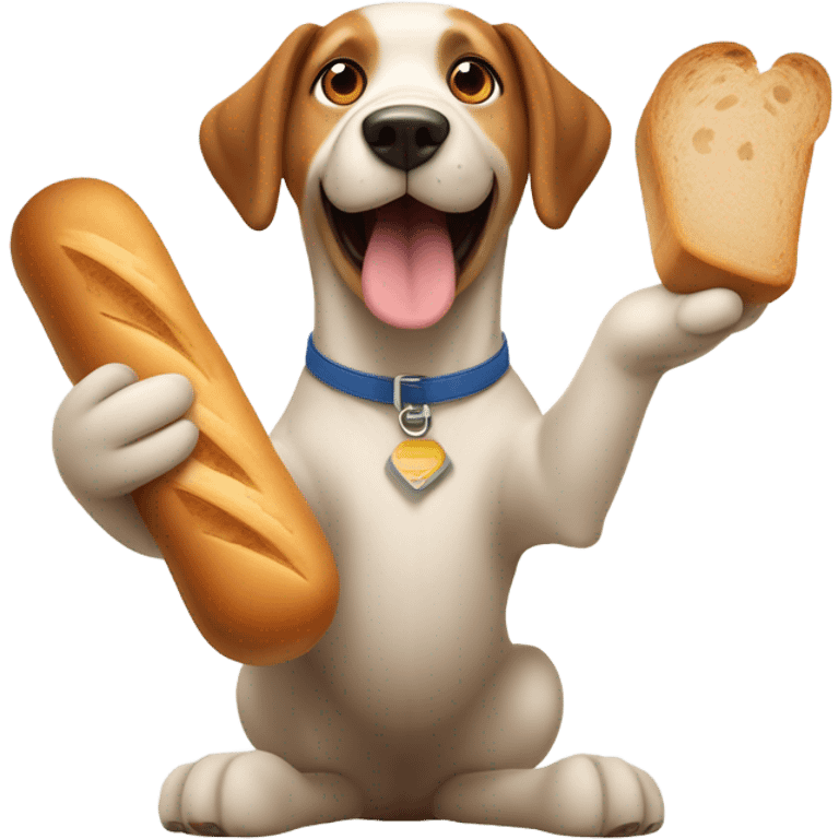 dog getting bread emoji