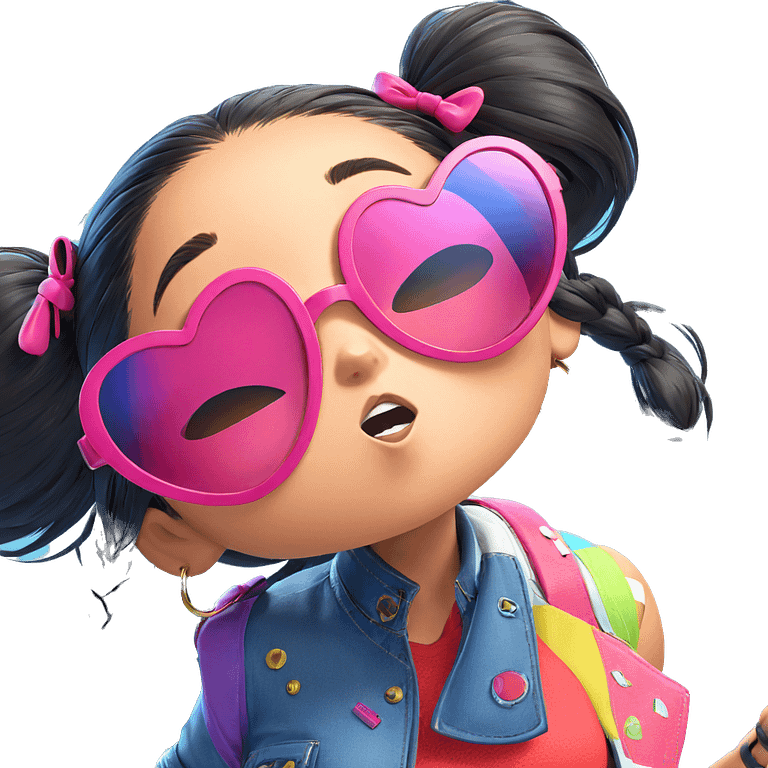 stylish girl with sunglasses emoji