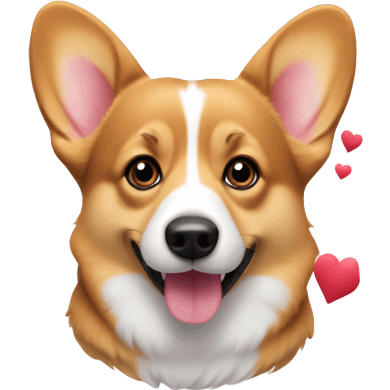 Corgi with hearts emoji