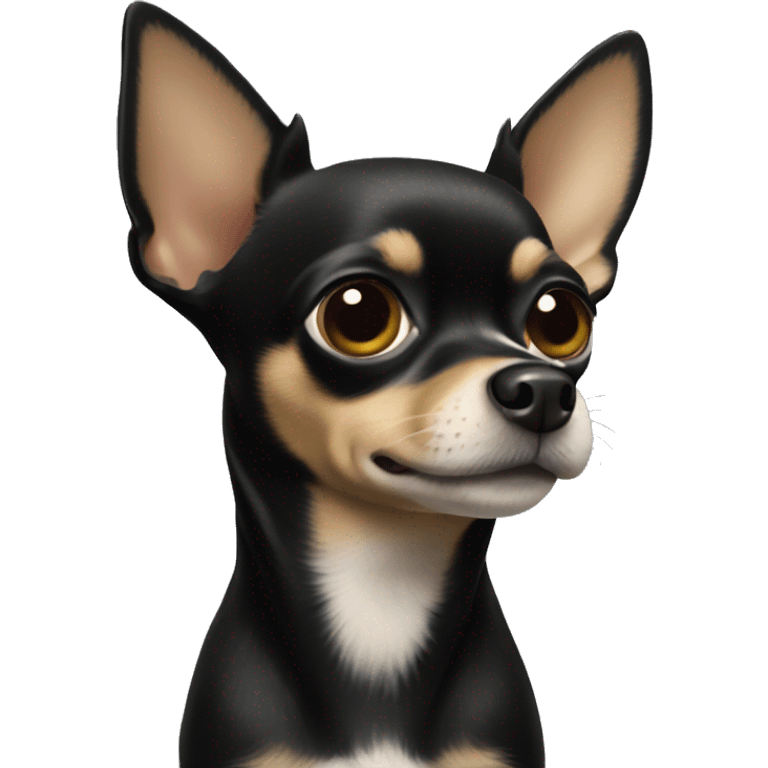 A black Chihuahua profile emoji