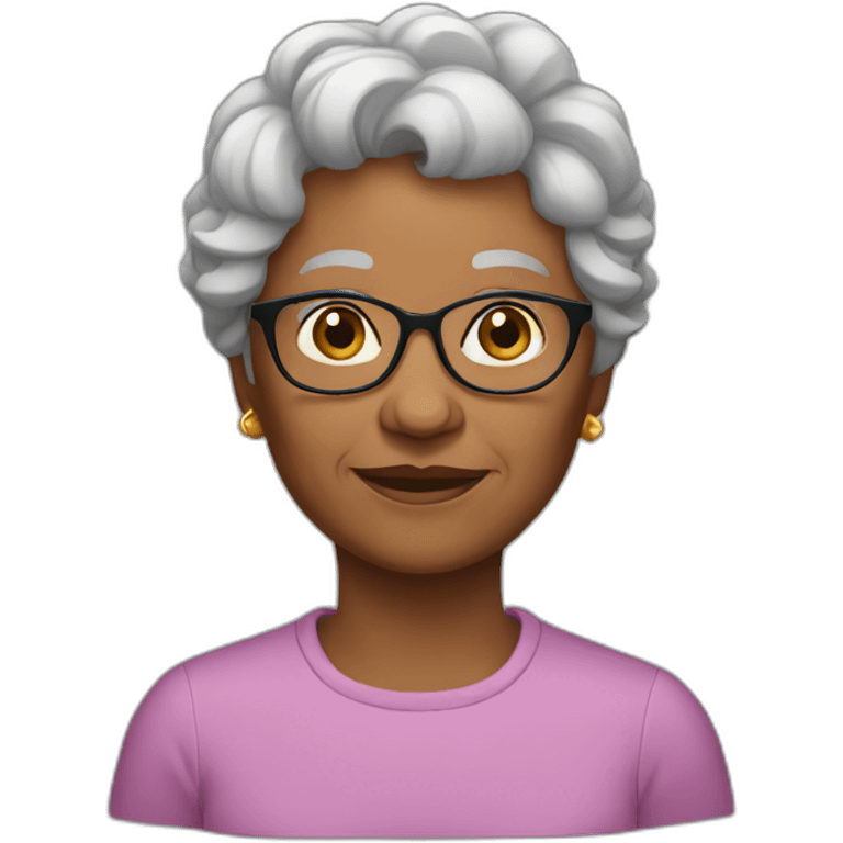 Grandma short hair black emoji