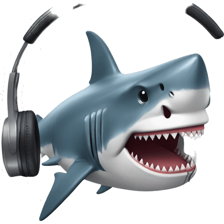 big Shark listening to music  emoji