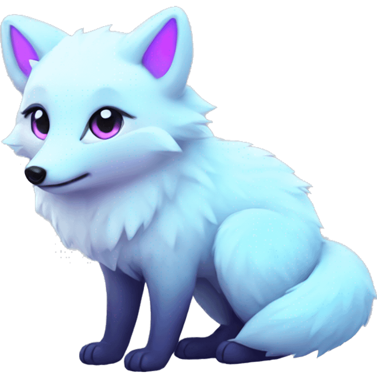 Kawaii neon arctic fox   emoji