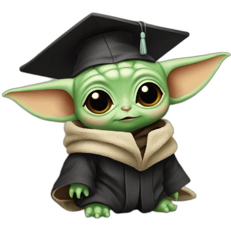 baby yoda with a mortarboard emoji