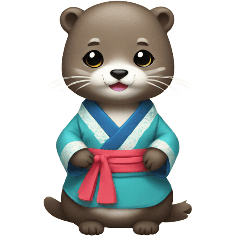 an otter wear hanbok emoji