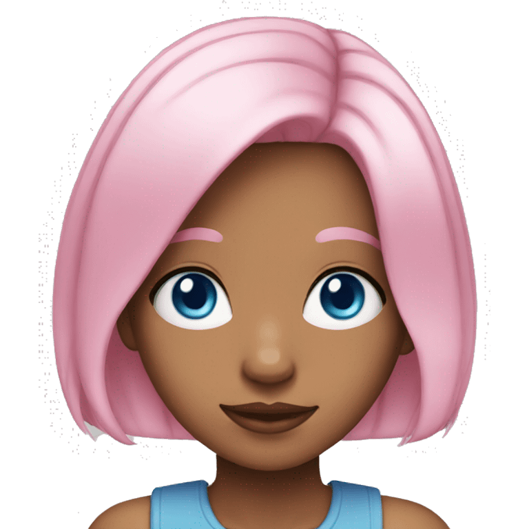 girl with pink hair and blue eyes emoji