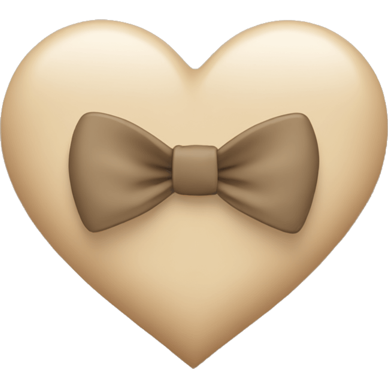 Beige heart with dark beige bow emoji