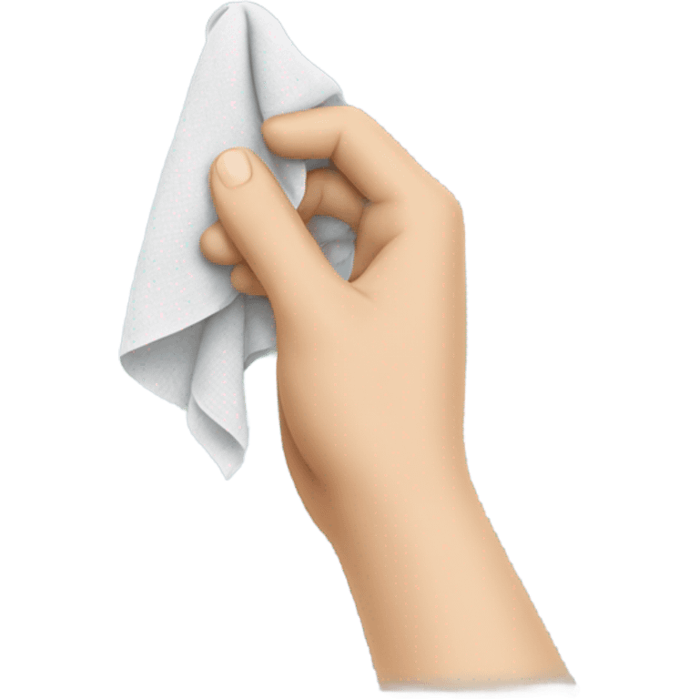 Hand holding a handkerchief emoji