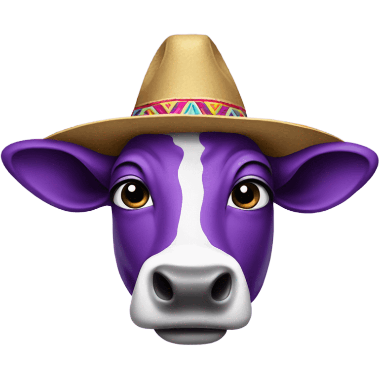 Purple cow wearing a sombrero emoji