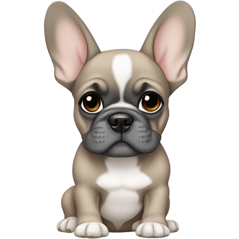 Grey & Tan French Bulldog puppy with grey eyes emoji