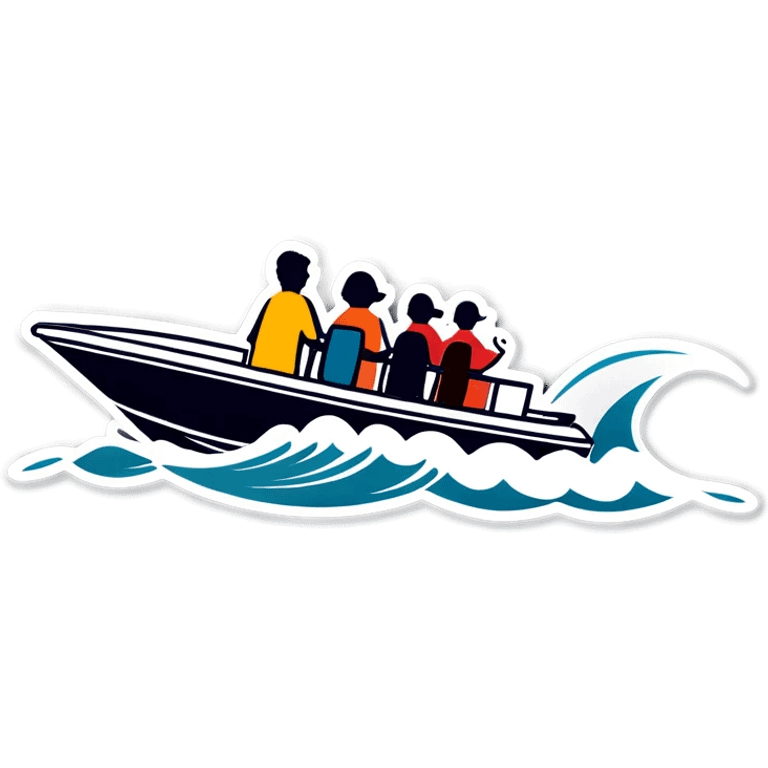 recreational family boat in waves emoji