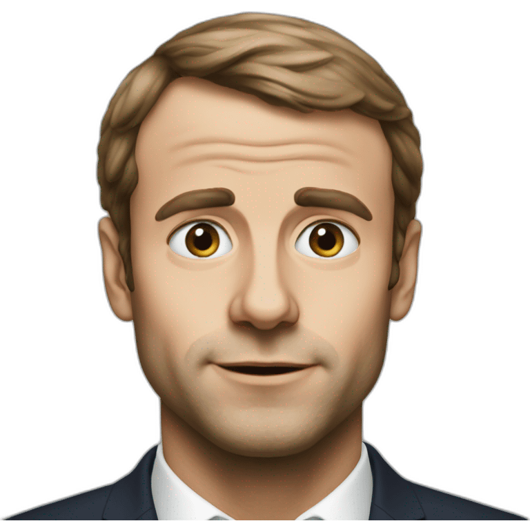 Macron with milk in eyes emoji