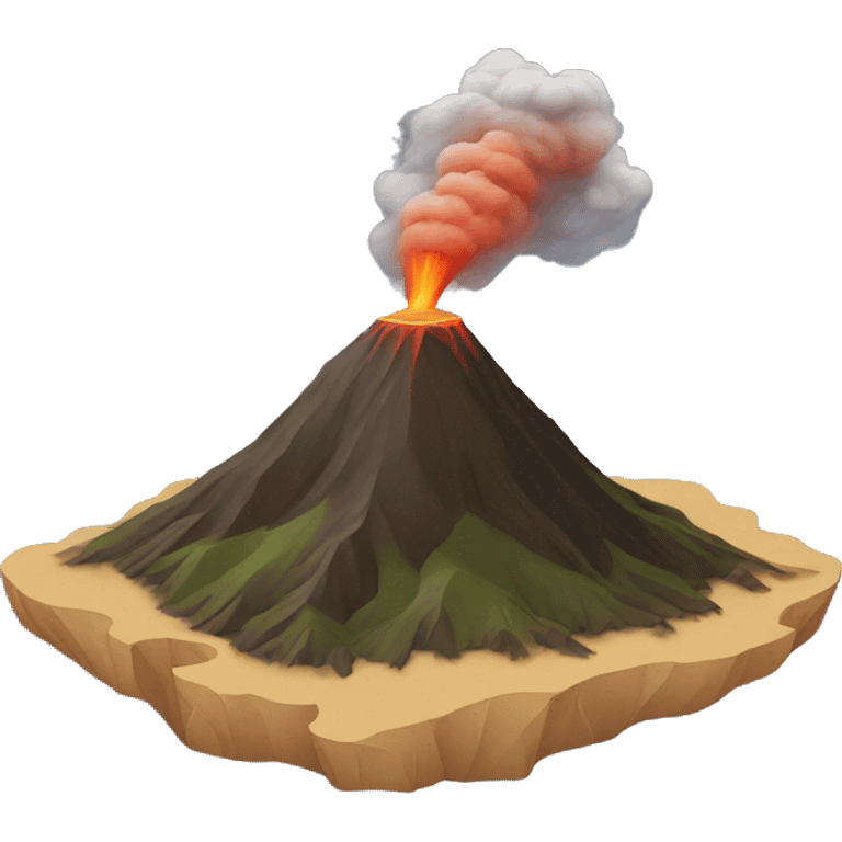 calm volcano, relief emoji