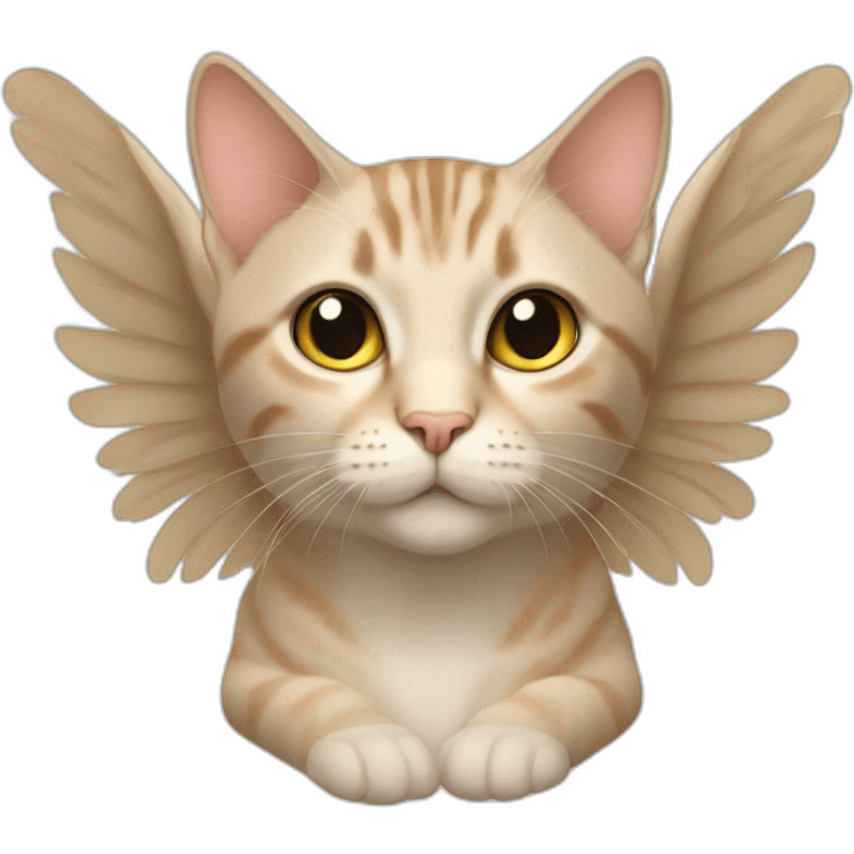 Light Beige tabby cat with angel wings emoji