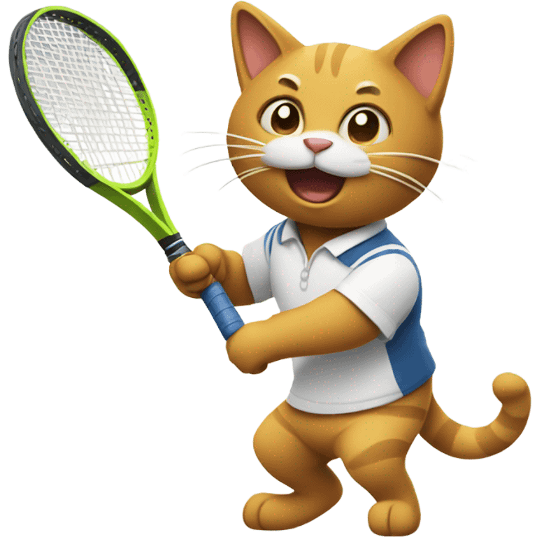 Cat playing tennis emoji