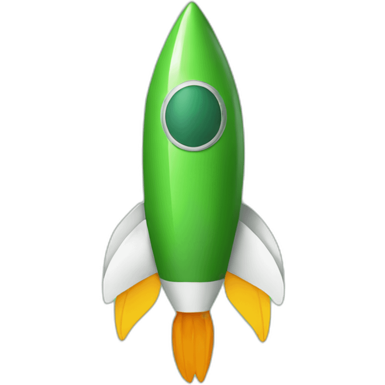 green rocket with a duck emoji