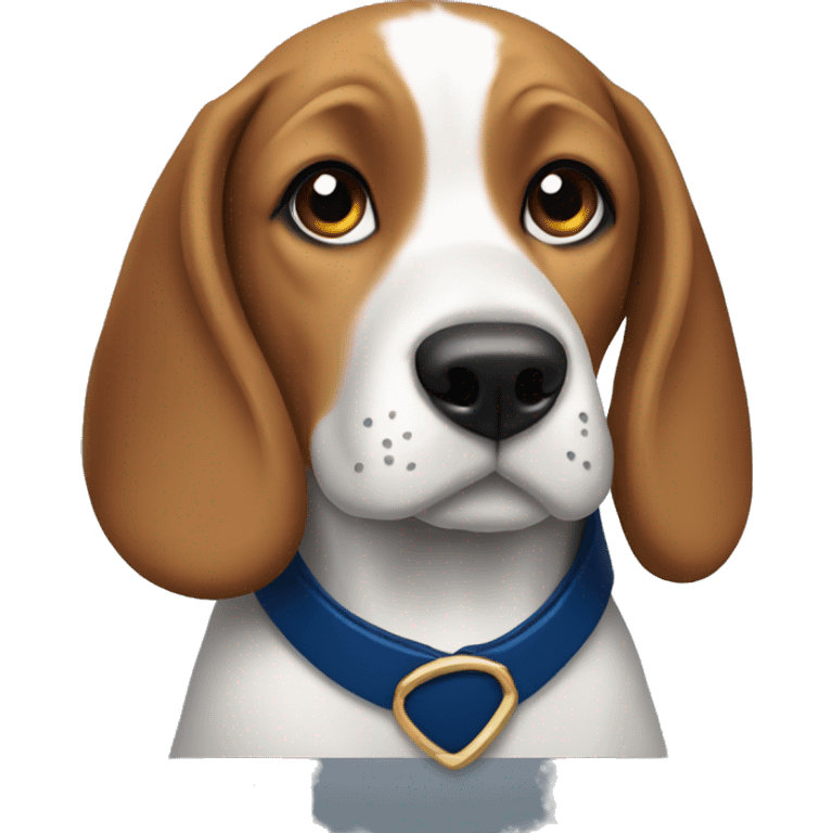 Beagle with dark blue collar emoji