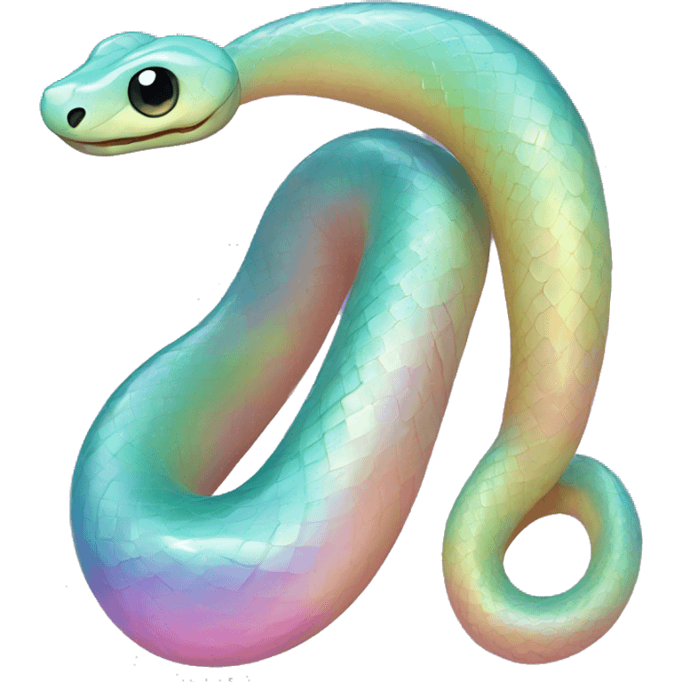 Sparkly glossy Pastel iridescent glass snake emoji