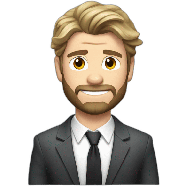 chris-hemsworth cartoon wearing suit emoji