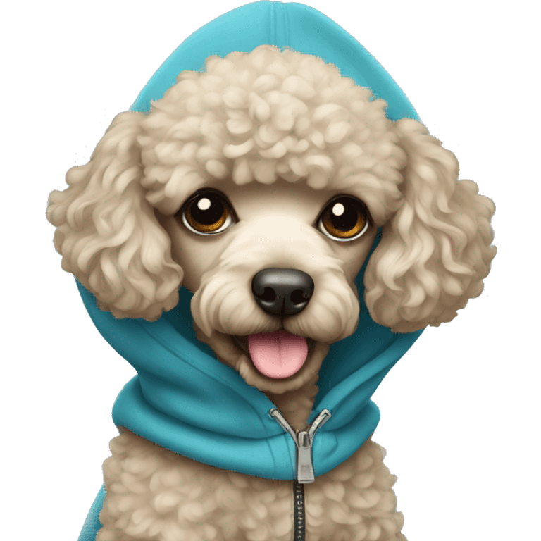 Poodle with a hoodie emoji