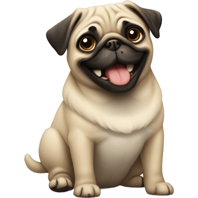 Pug smiling emoji