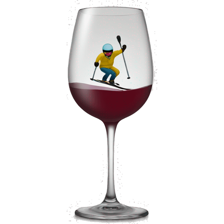 skiing wine glass emoji