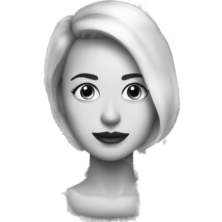 black and white emoji, in clasic emoji style, latvian actress Antra Liedskalniņa emoji