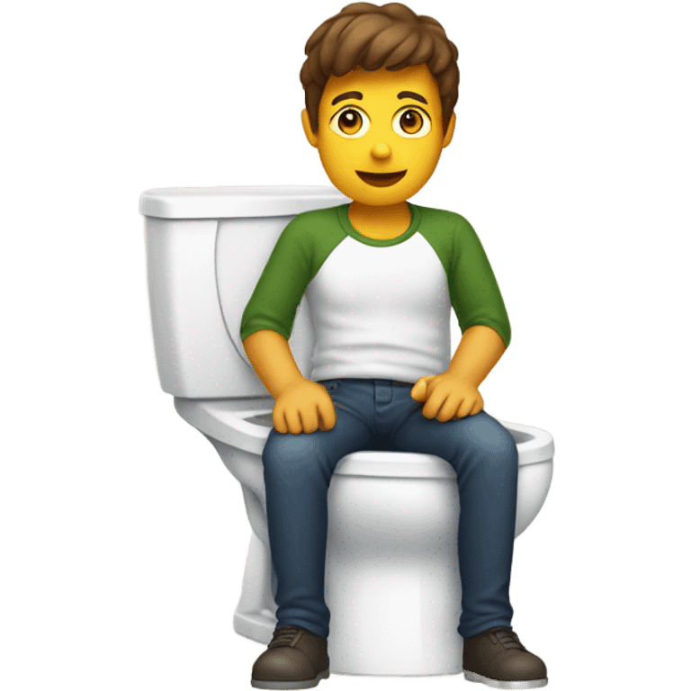 Sitting on toilet emoji