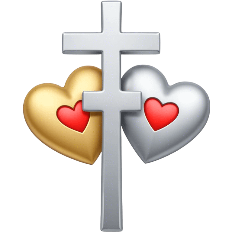 Two hearts united by a cross  emoji