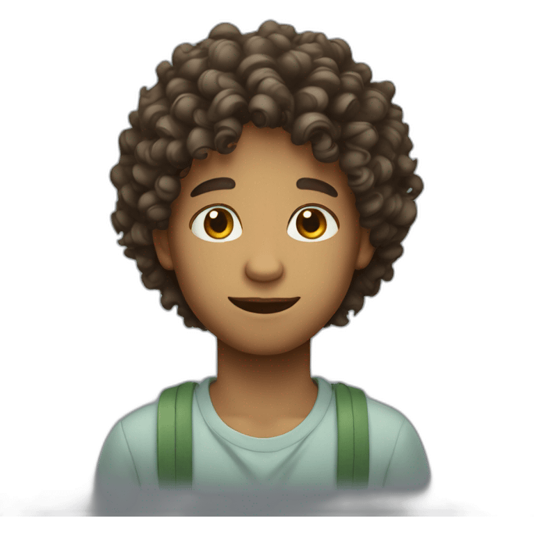 a boy with a curly hair  emoji