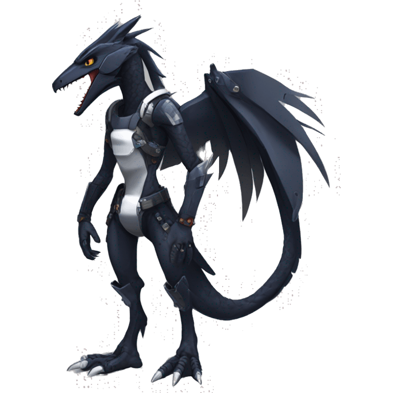 Full body Edgy Anthro Futuristic Mechanical Sergal-raptor-nargacuga-vernid emoji