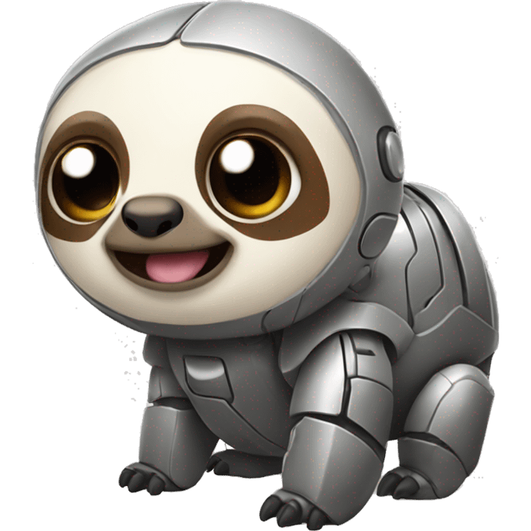 Cute robotic sloth emoji