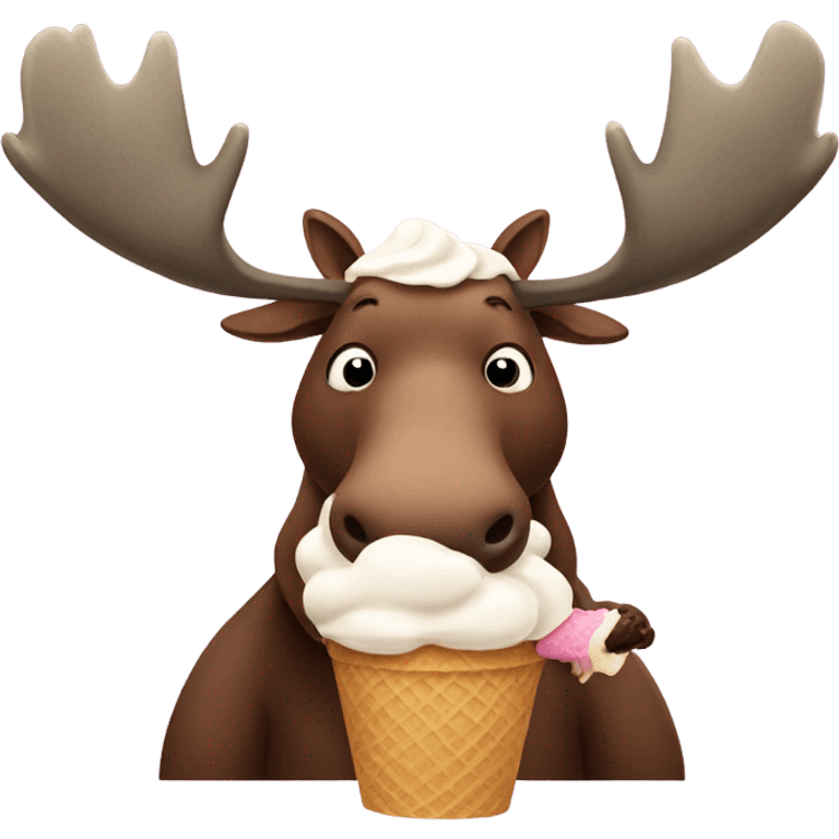 Moose eating ice cream emoji